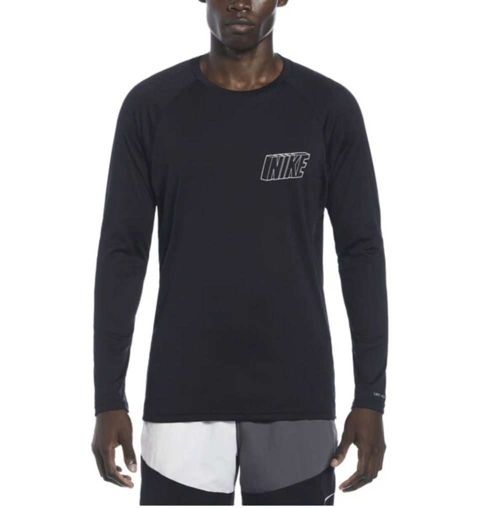 Nike Men Swoosh at Sea Long Sleeve Hydroguard Black Size L